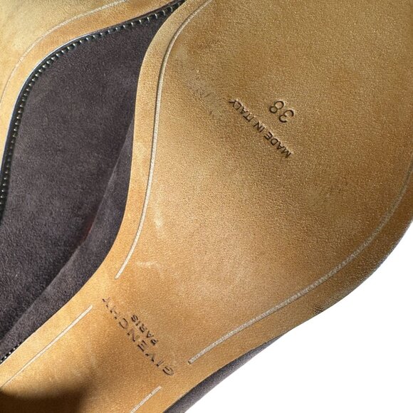 Givenchy Brown Suede Pointed Toe Zipper Detail Heels Size 38 - Picture 8 of 8
